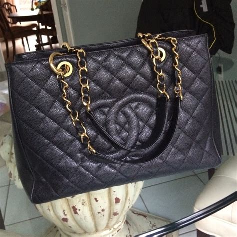 chanel medium shopper black tote with gold chain|chanel handbags outlet.